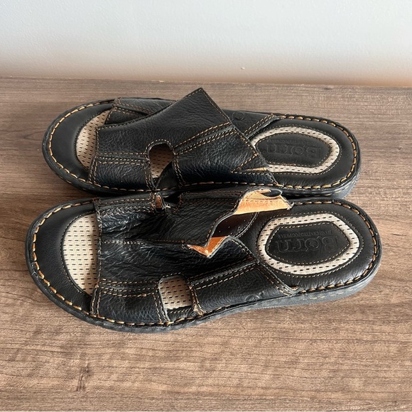 BORN Jared Open Toe Men\'s Leather Slide Sandal Size 10 #564A